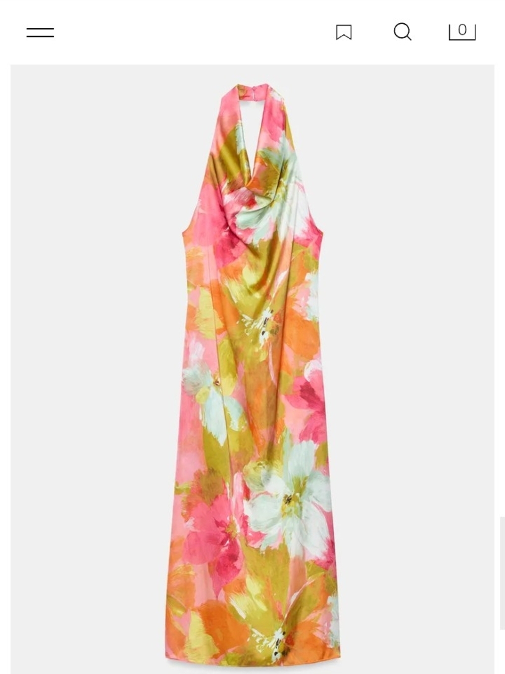 Zara Pink & Yellow Backless Halter Midi Dress - Picture 10 of 12